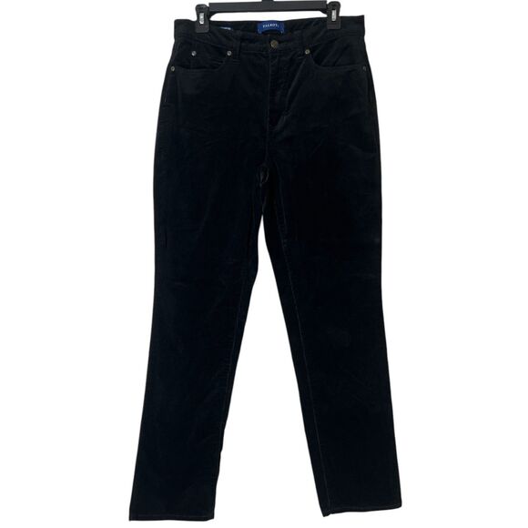 Talbots Womens Black Corduroy Pants 6 High Rise Straight Leg Curvy Fall Preppy - Picture 1 of 13